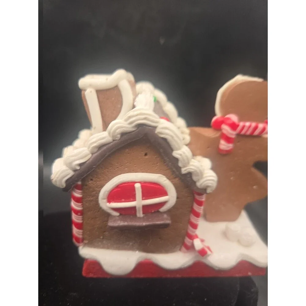 Gingerbread House w Gingerbread Girl Christmas Stocking  Hanger  Cast Iron Base